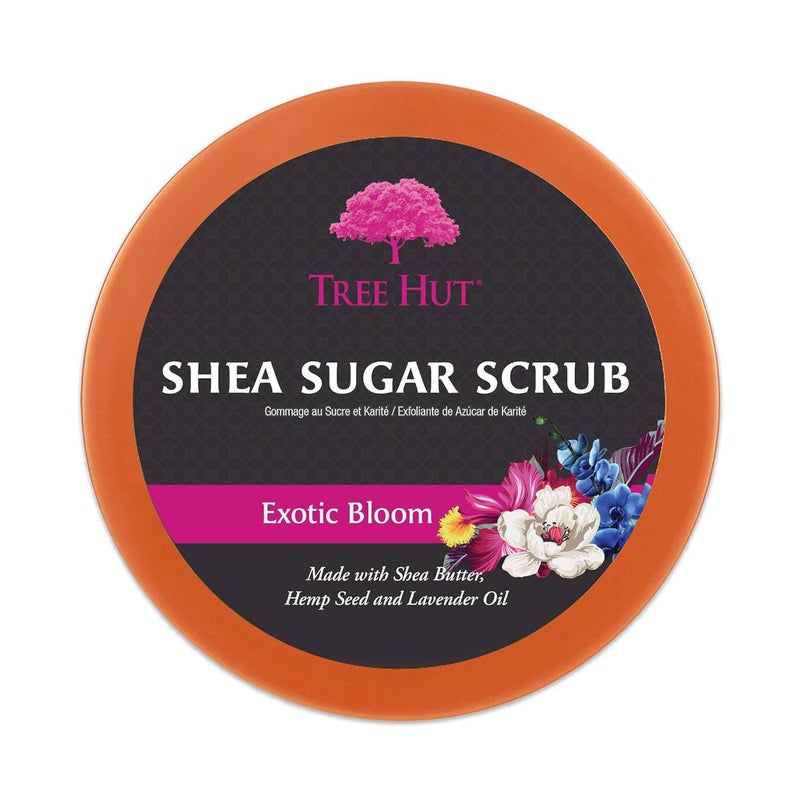 Treehut Exotic Bloom Shea Sugar Scrub | Exfoliating Body Scrub Removes Dead, Dry Skin for a Soft & Hydrated Feel | Nourishing Essential Body Care | 18 fl oz. - Image 3